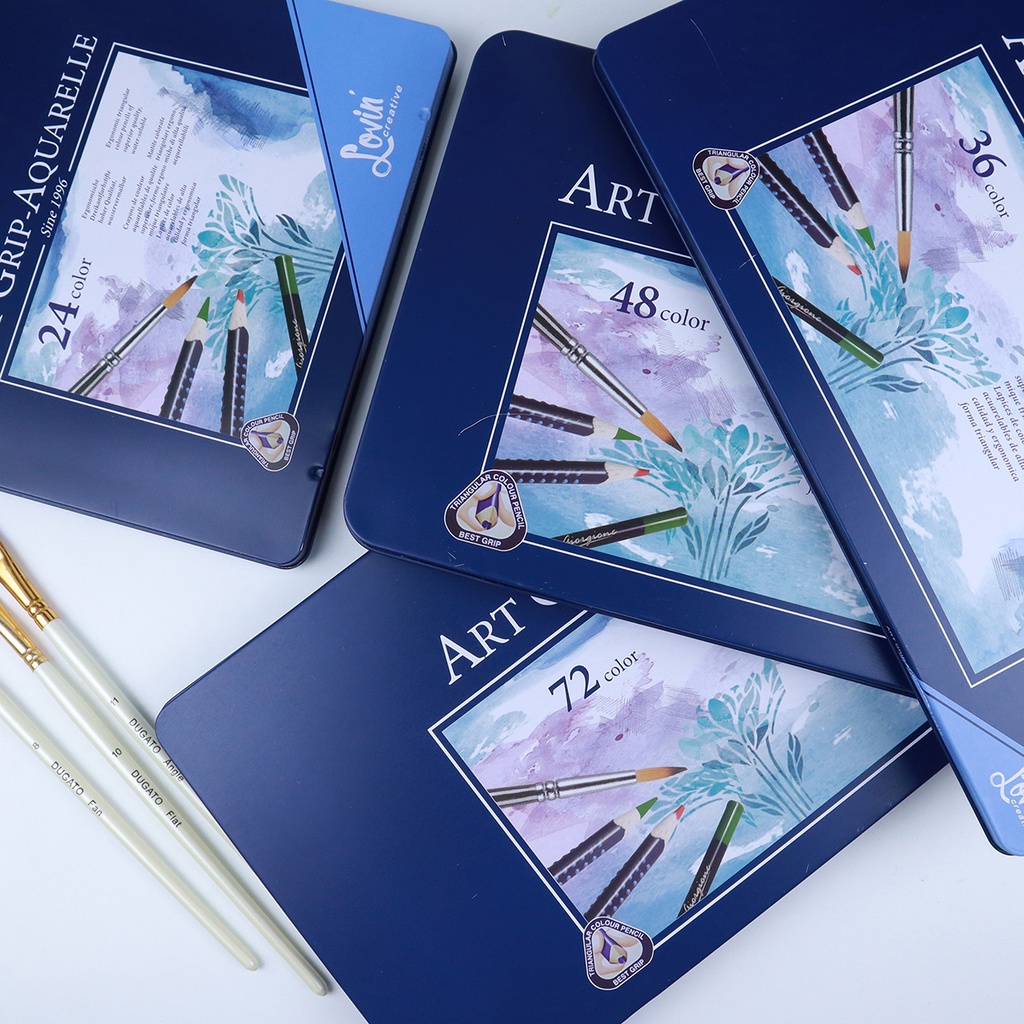 Chì Màu Nước Siêu Cao Cấp Mới 24/36/48/72 Màu Hộp Thiếc