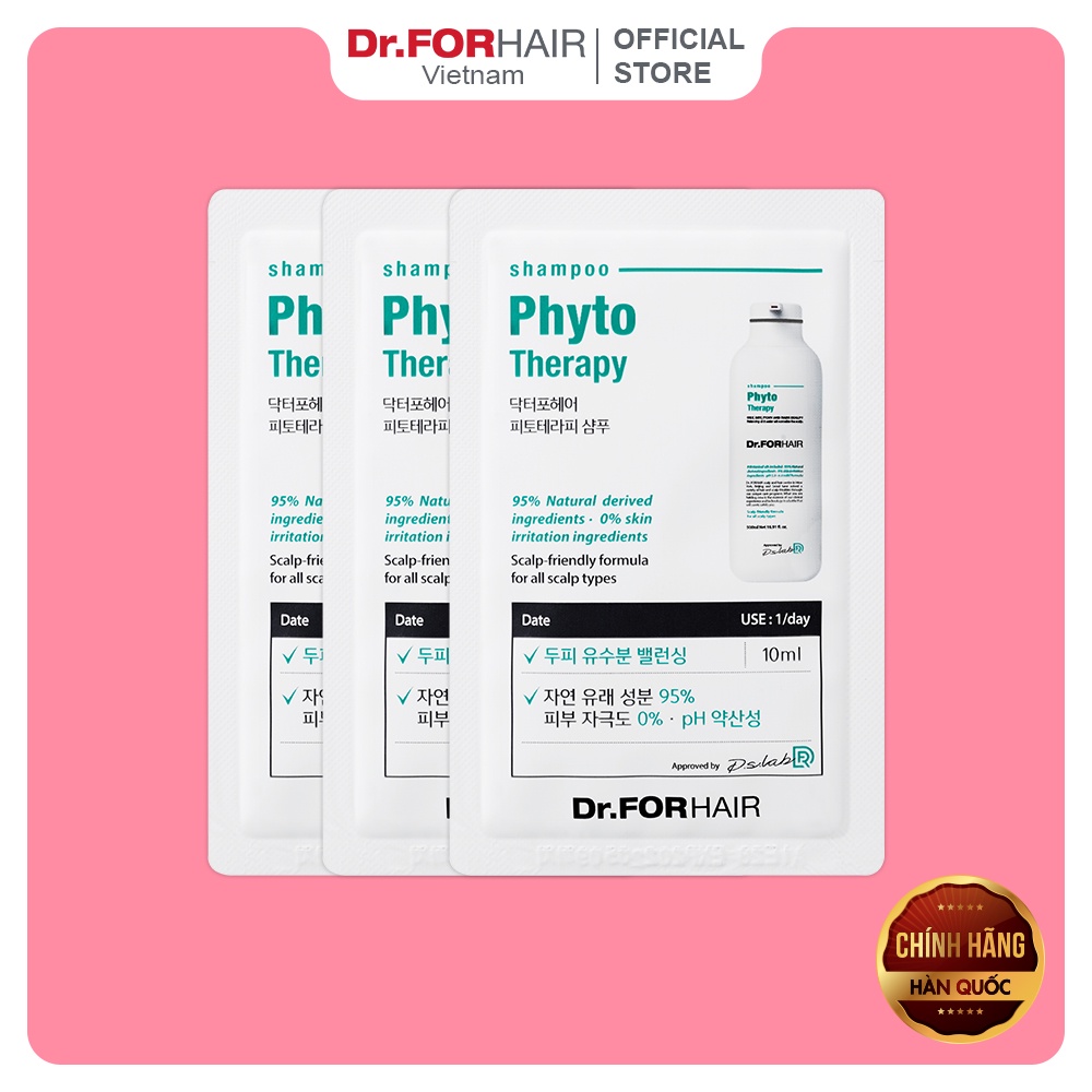 Dầu gội cho da nhạy cảm, dầu gội dưỡng tóc cho da đầu nhạy cảm Dr.FORHAIR Phyto Therapy Shampoo gói 10ml