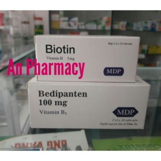 Combo biotin bedipanten viên uống hỗ trợ dưỡng móng tóc
