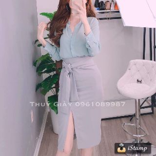 CHÂN VÁY BÚT CHÌ THẮT NƠ