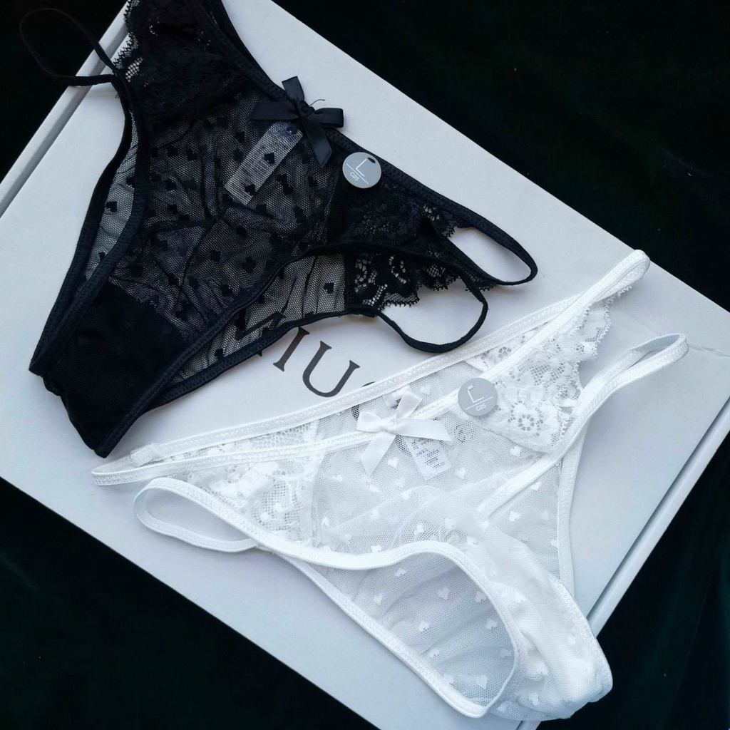 Quần Lót Nữ-Quần Lót Ren thiết kế lưới đính trái tim nhỏ sexy thoáng mát MÃ C25