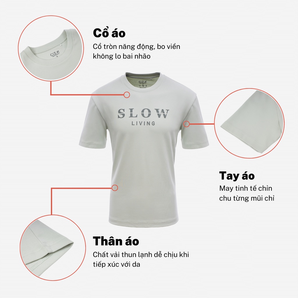 Aó thun ngắn cộc tay nam CIZA vải cotton form regular basic trẻ trung năng động ATNR51