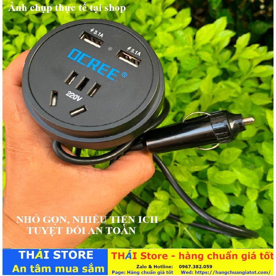 Bộ chuyển đổi dòng điện CAR INVERTER dùng trên mọi ô tô hãng OCREE, cấp điện cho nhiều thiết bị (Mã T19) | BigBuy360 - bigbuy360.vn