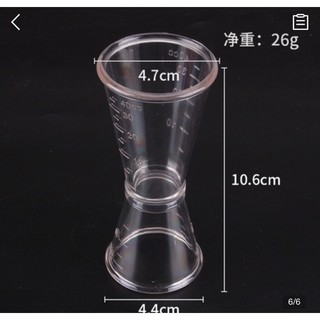 Cốc đong nhựa jigger 2 đầu định lượng pha chế