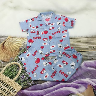 Bộ Pijama Áo Cộc Quần Dài
