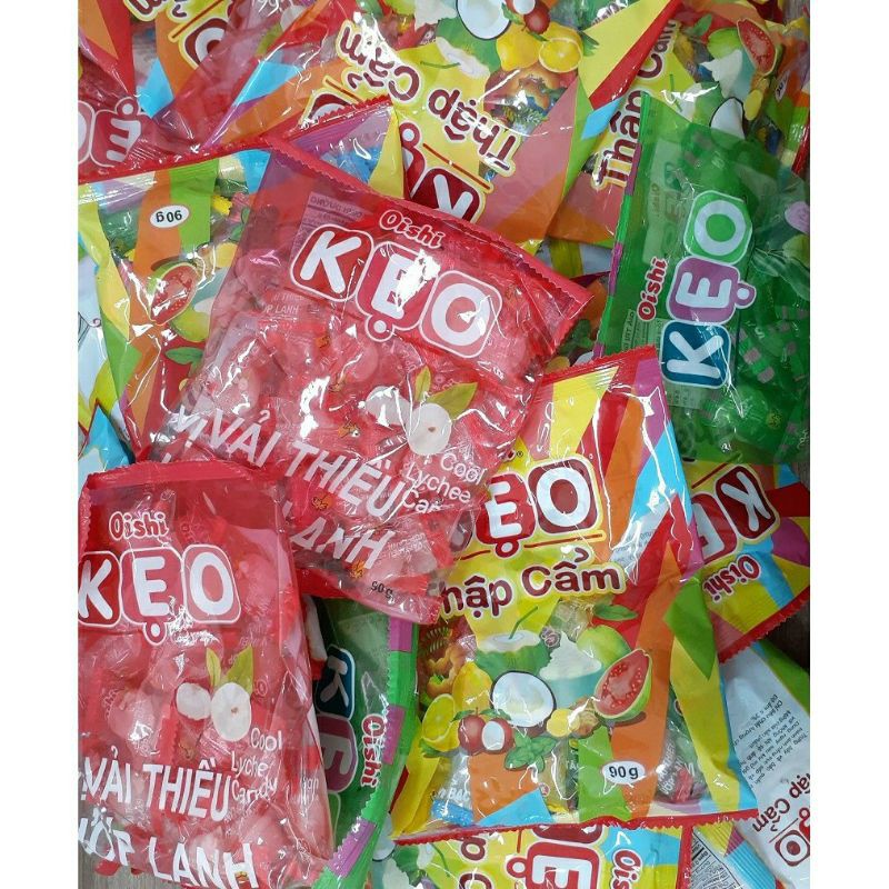 [Date Mới] Combo 10 bịch Kẹo Oishi Các Loại Hương Trái Cây Nhiệt Đới, Được Chọn Vị, Gói 90g