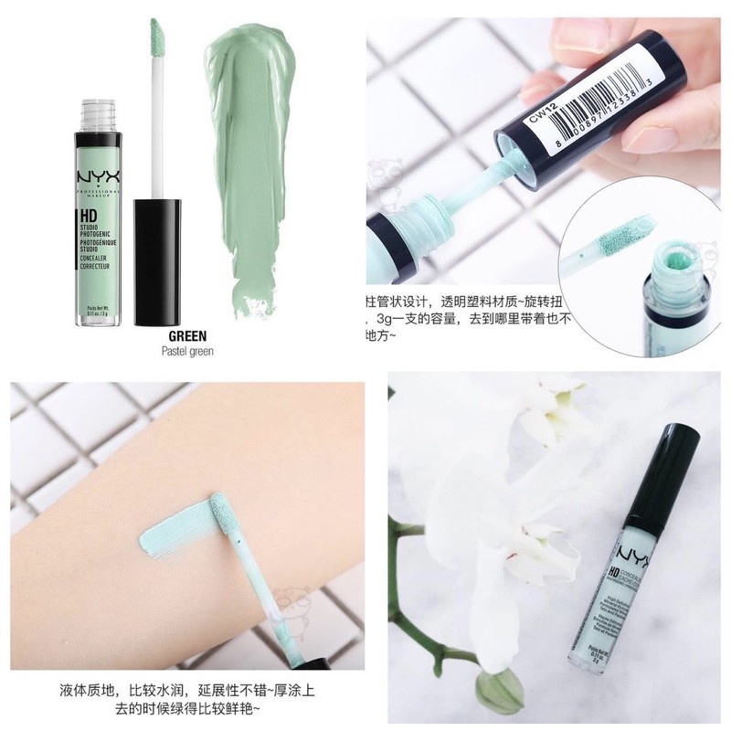 Kem Che Khuyết Điểm Dành Cho Da Mụn NYX Concealer Wand Green | BigBuy360 - bigbuy360.vn