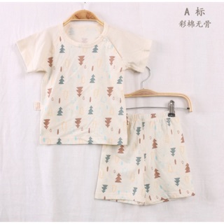 Bộ cộc cài vai cotton hữu cơ