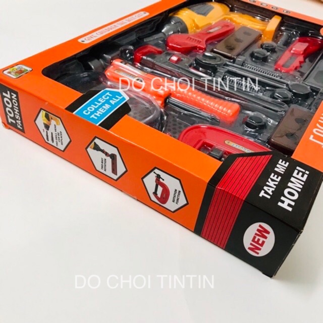 Bộ đồ chơi dụng cụ kỹ sư nhiều chi tiết (máy khoan dùng PIN)