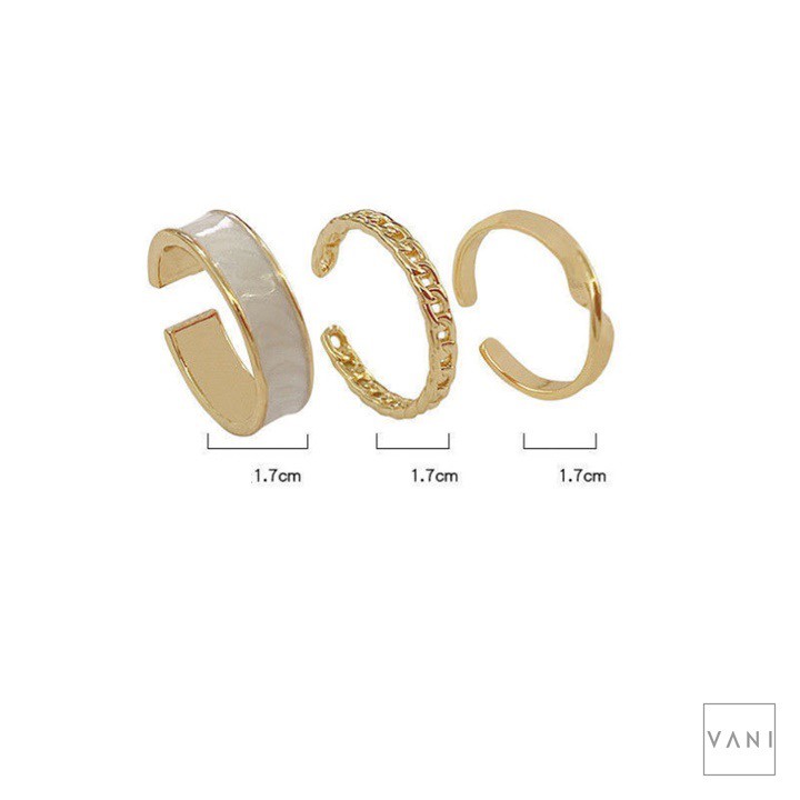 Set 3 Nhẫn Xà Cừ Phong Cách Unisex - Vani Store [TS000528-O99]