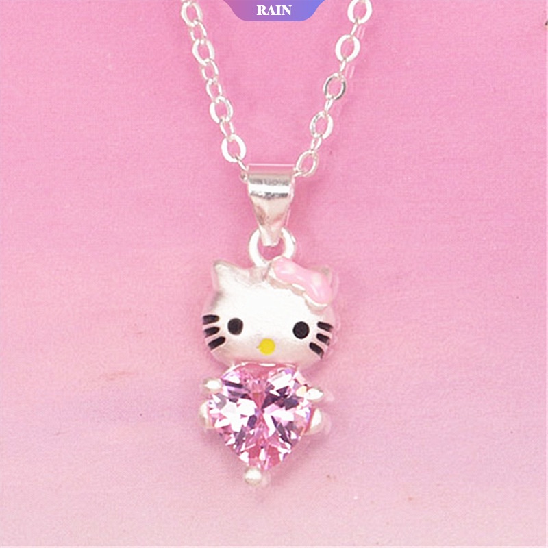 Vòng cổ Mặt Mèo Hello Kitty Đính Đá Pha Lê Dễ Thương