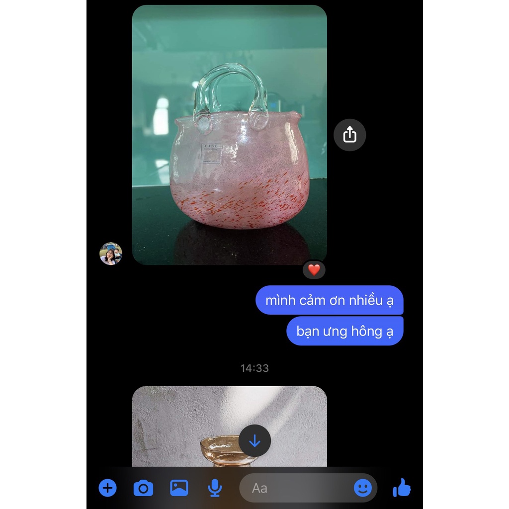 Giỏ Hoa Thủy Tinh Hồng - Cắm Hoa - Quà Tặng- Trang Trí - Cao Cấp