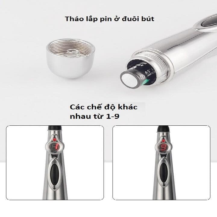 Bút dò huyệt - Bảo hành 12T - Bút châm cứu điện sử dụng xung điện trị liệu hiệu quả - Có viedeo thật