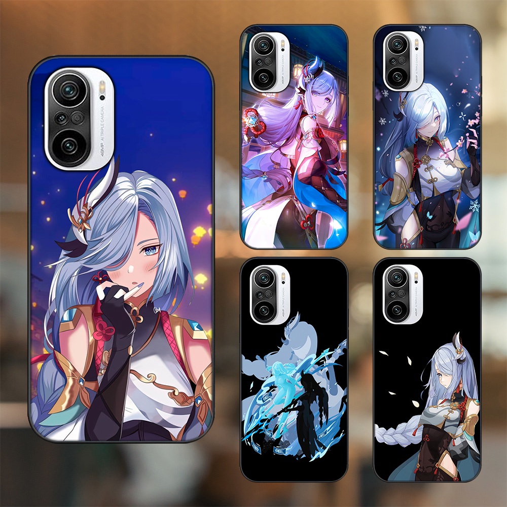 Ốp lưng Xiaomi K40 viền đen in hình Shenhe Genshin Impact