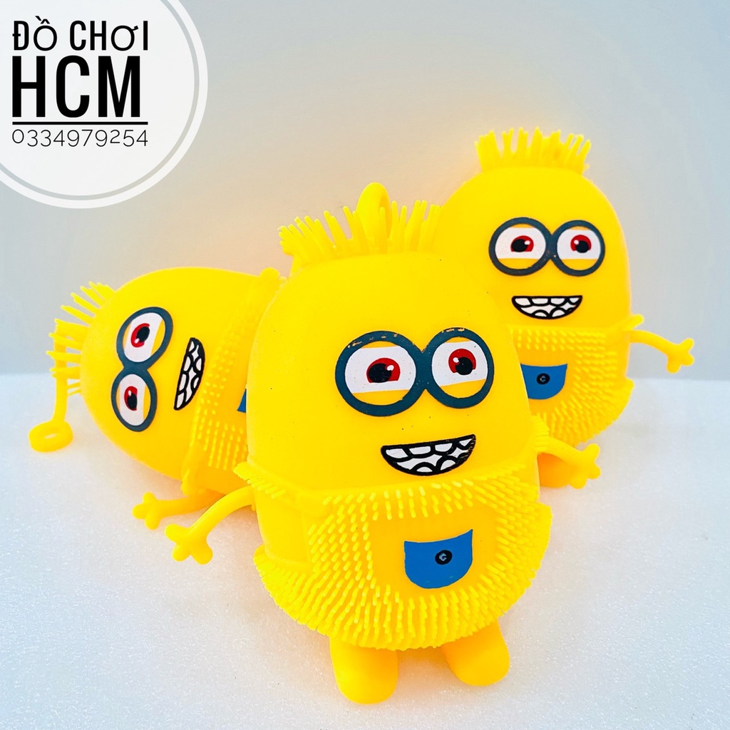 [CÓ ĐÈN - LOẠI LỚN] Đồ chơi xả stress, bóp bong bóng đàn hồi hình Minion, đồ chơi bóp tay bằng silicon giảm căng thẳng