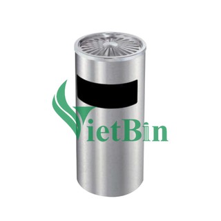 Thùng rác inox tròn giá rẻ có gạt tàn thuốc lá cao cấp