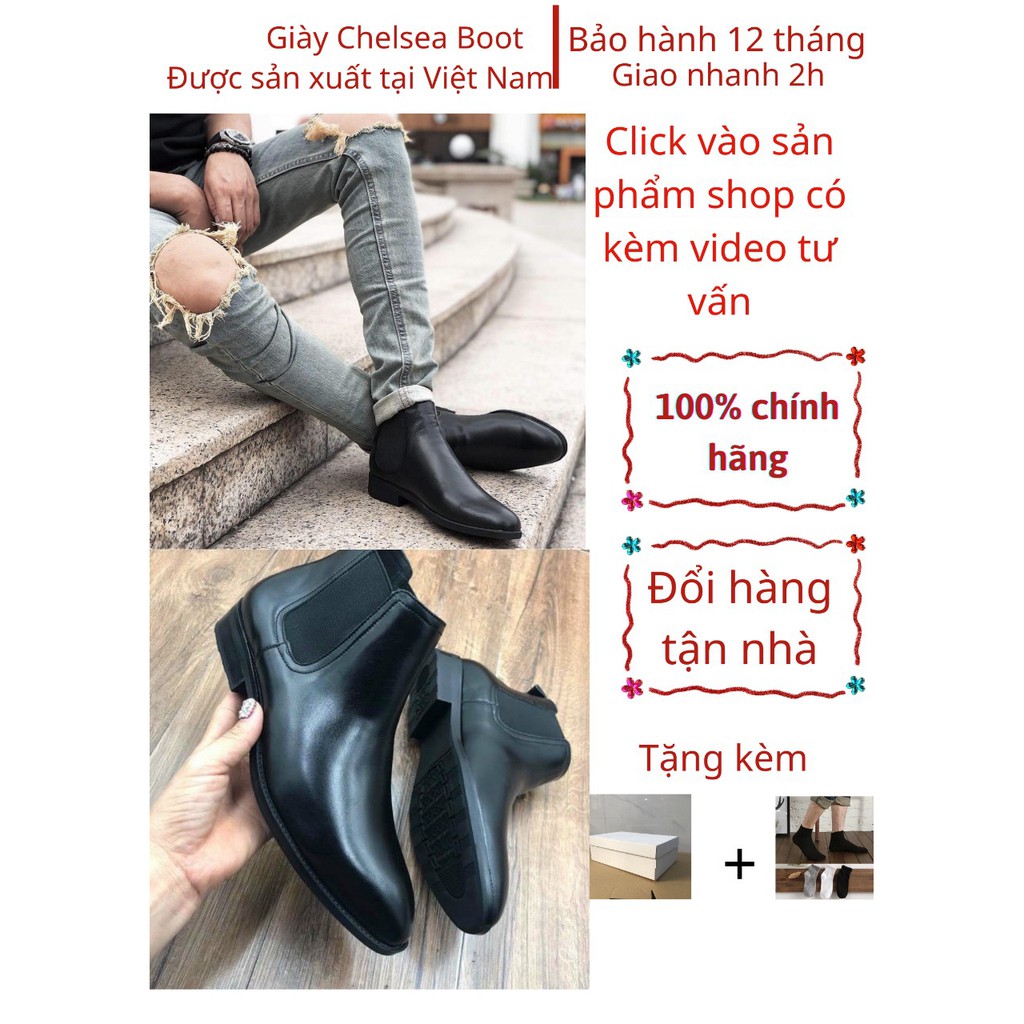 Giày Chelsea Boot Da Bò Nguyên Tấm Đẳng Cấp Hàng Việt Nam