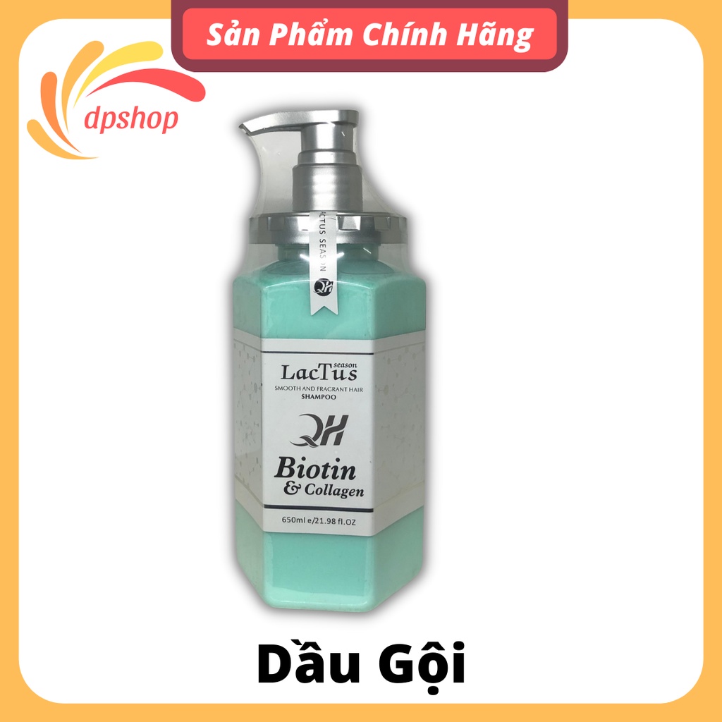 Cặp dầu gội xả biotin lactus season ngăn gàu, giảm rụng tóc mẫu mới 650ml hương thơm bạc hà