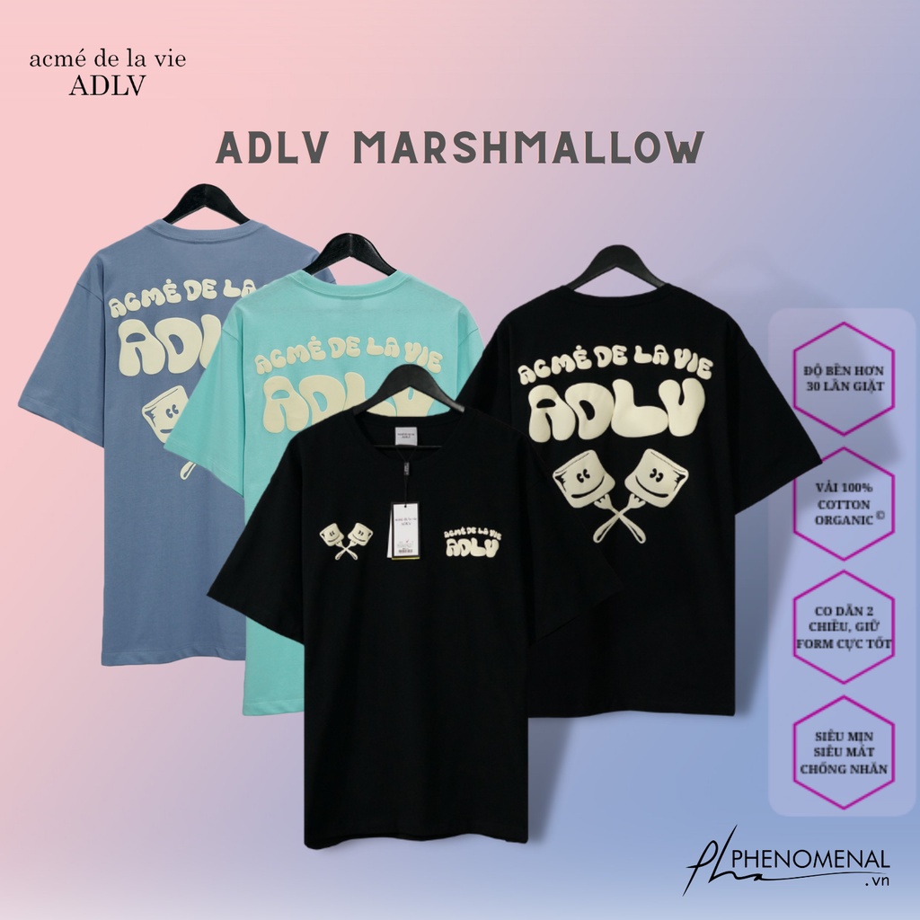 ÁO THUN UNISEX ADLV, ÁO THUN ADLV MARSHMALLOW 4 MÀU BIG SIZE