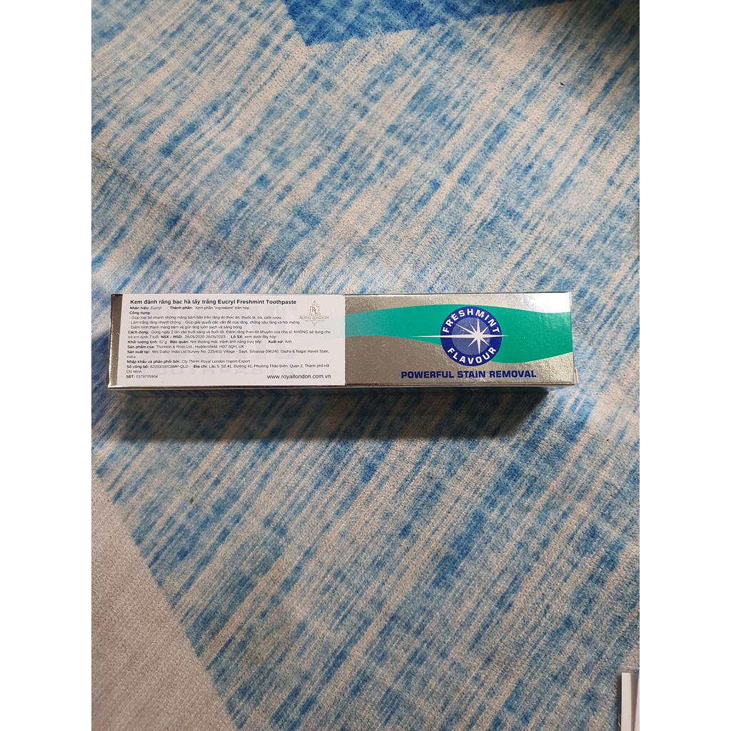 [Hàng Nhập Khẩu] Kem đánh răng Eucryl Freshmint Toothpaste 62g - Anh