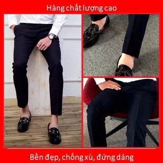 Combo 2 quần âu nam, quần tây, quần kaki, quần công sở lịch sự, trang nhã, cao cấp vải co giãn màu Đen