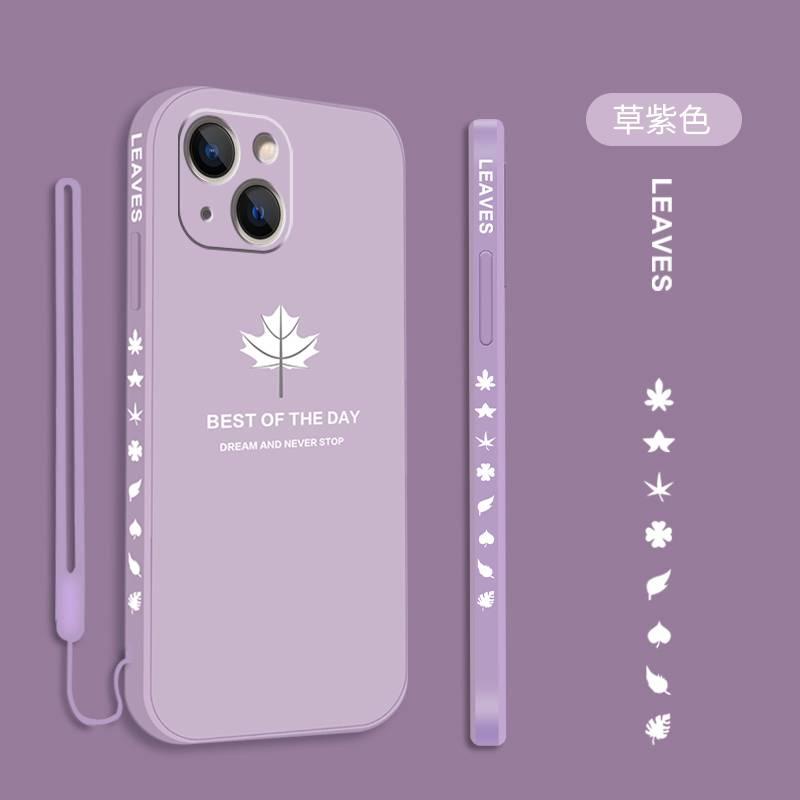 Ốp lưng iPhone Điện Thoại Mềm Hình Lá Phong Có Dây Đeo Cho iPhone 11 Case iPhone 11 11 Pro max x xs max xr 6 7 plus 8