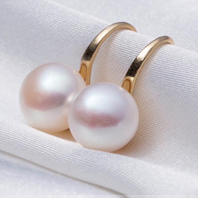 Khuyên tai mạ vàng 18K đính ngọc trai nhân tạo sang trọng