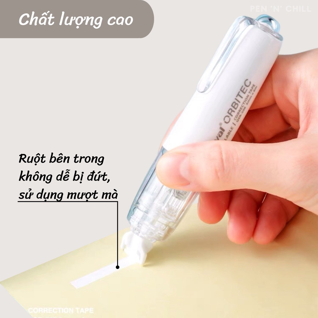 Bút xóa kéo bấm xoay 360 độ Oval Orbitec 5mmx6m