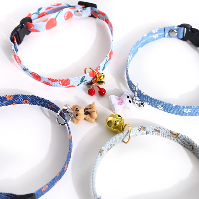Vòng cổ mặt họa tiết dễ thương gắn chuông dành cho thú cưng