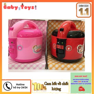 🔥 Đồ Chơi Nồi Cơm Điện Nấu Ăn, Có 2 Màu Hồng Đỏ , Có Nhạc Và Tiếng Nấu Cơm Tạo Sự Vui Nhộn Cho Bé . .