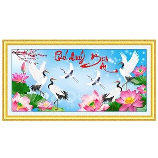Tranh Thêu Chữ Thập 3D Phú Quý Bình An 222930 (KHÁCH TỰ THÊU) KT:65X34CM