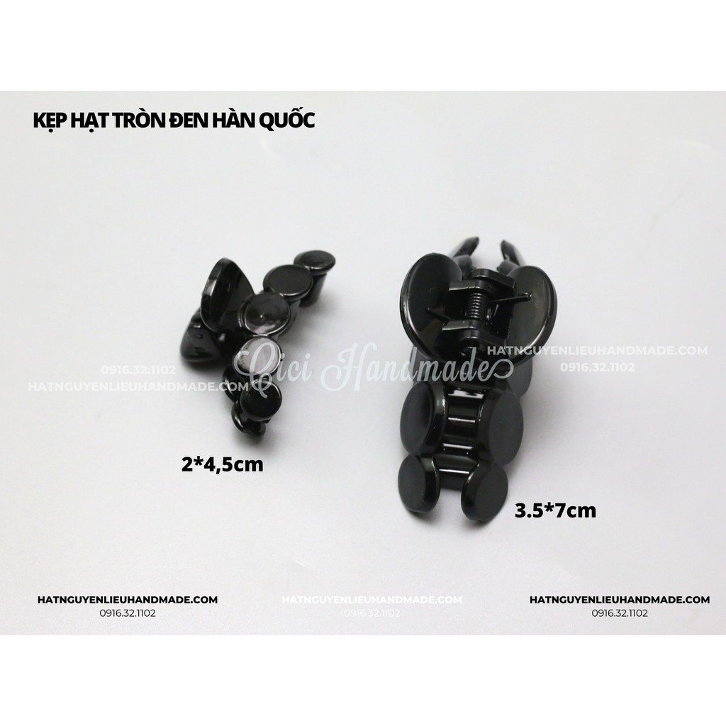 Kẹp hạt tròn đen hàn quốc Cici Handmade nguyên liệu kẹp cài tóc handmade