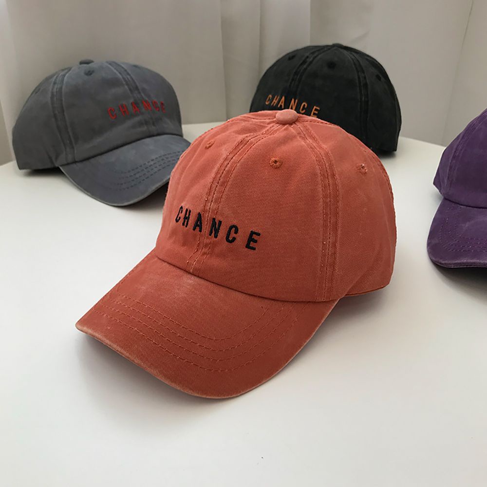 Mũ lưỡi trai bằng cotton thêu chữ phong cách vintage đơn giản cho nam và nữ