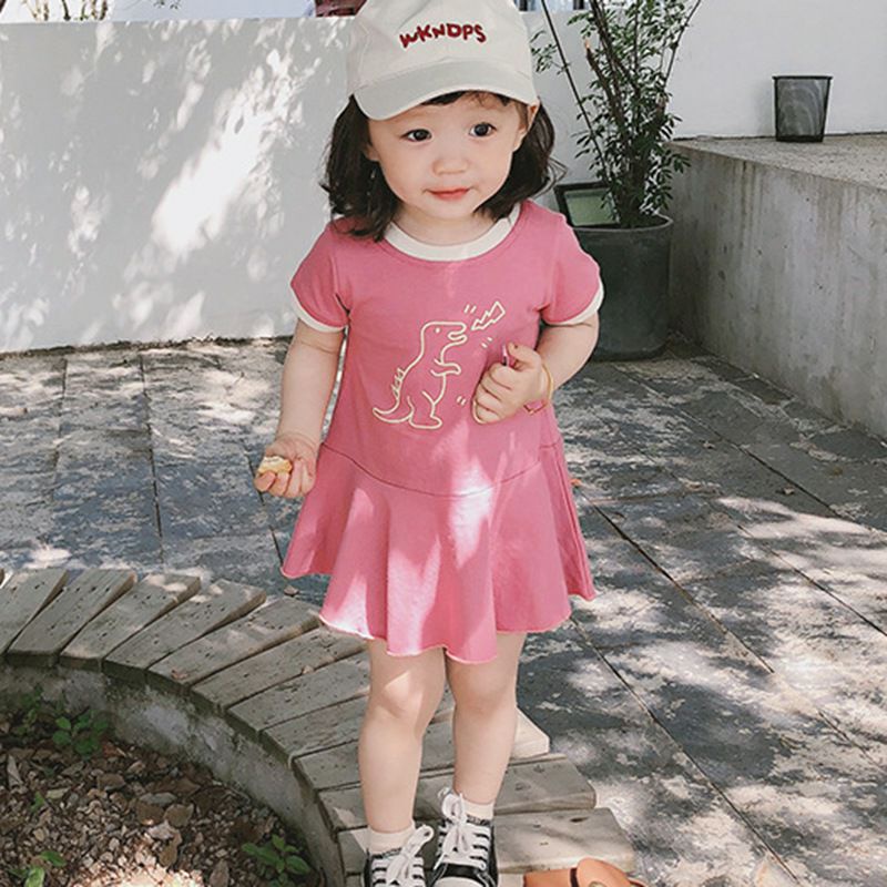 Váy bé gái chất Cotton mềm giãn / Đầm bé gái kiểu đuôi cá dễ thương