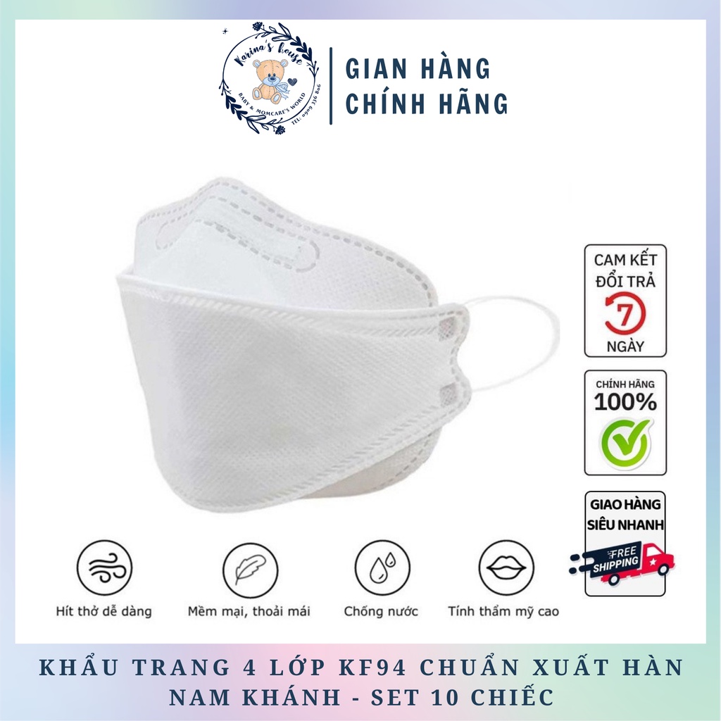 Set 10 chiếc khẩu trang KF94 4D Nam Khánh