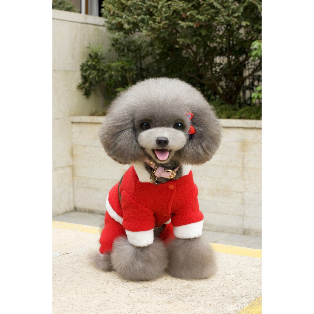 Áo ông già Noel 4 chân cho chó mèo nhỏ