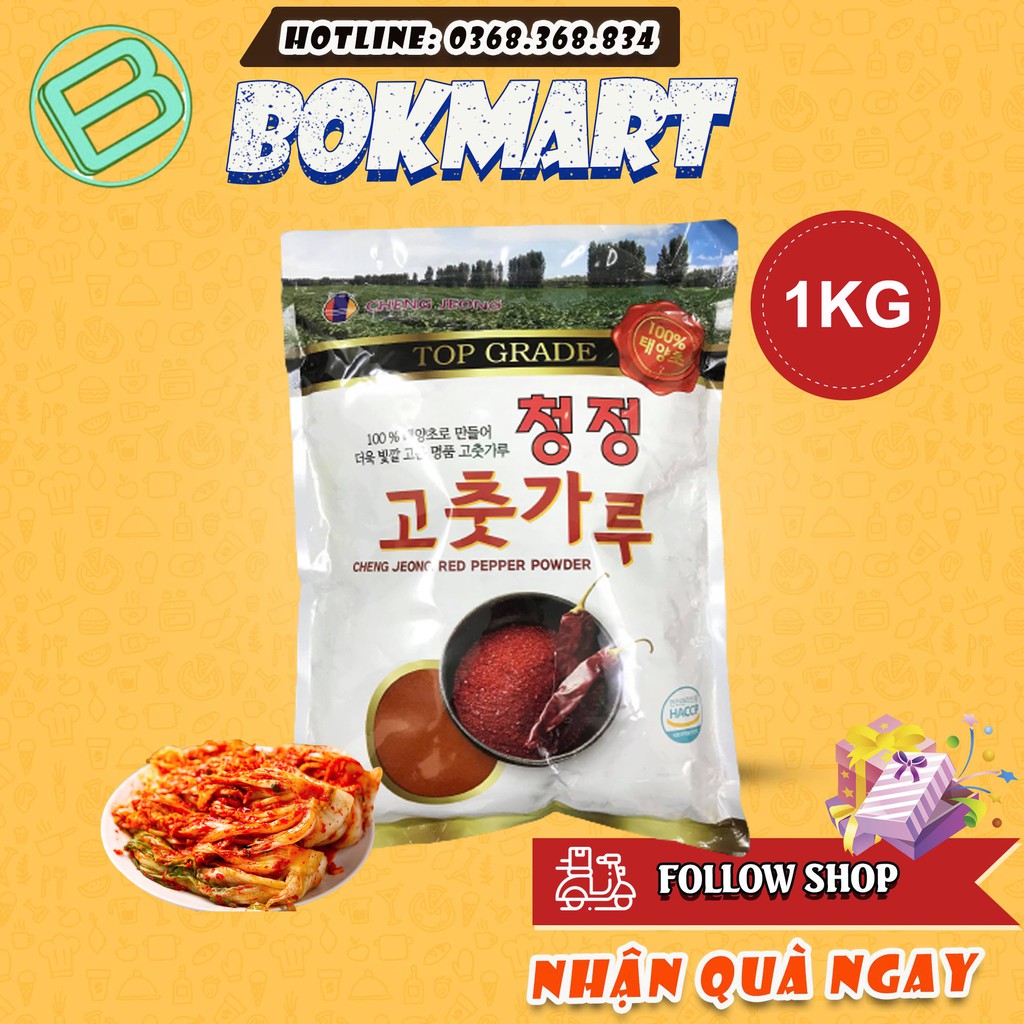 BỘT ỚT HÀN QUỐC CHENG JEONG -NONG WOO 1KG ỚT BỘT HÀN QUỐC (VẨY, MỊN)