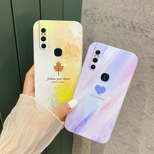 Ốp lưng Vivo V15 Ốp Lưng Điện Thoại Viền Thẳng Họa Tiết Tranh Sơn Dầu Sáng Tạo