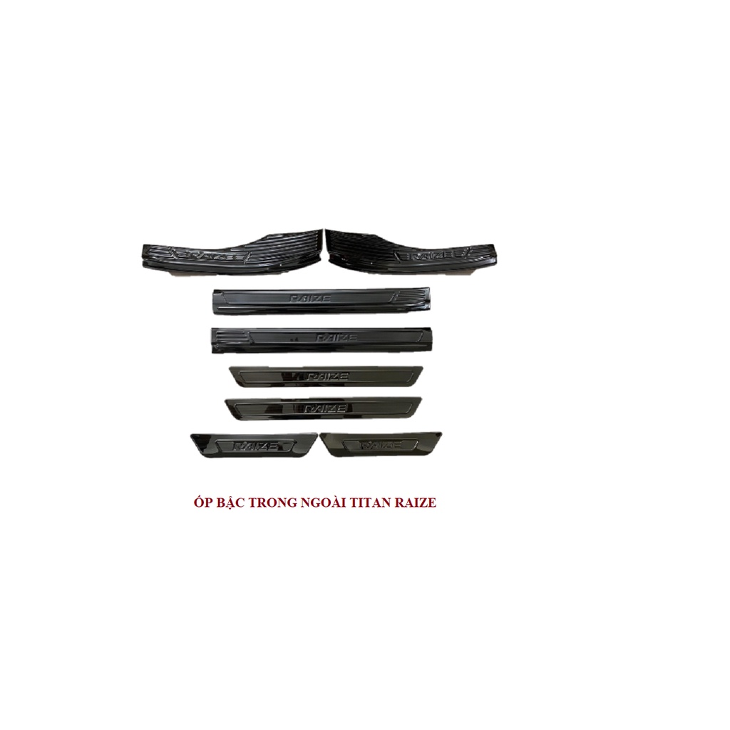 Ốp Bậc Cửa, Nẹp Bước Chân Toyota Raize 2021 - 2022, Vân TITAN Cao Cấp Tặng kèm keo dán