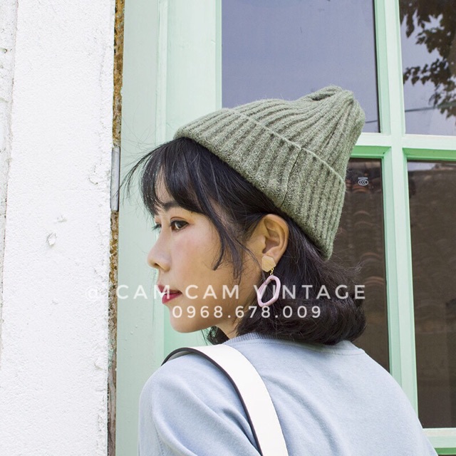 [ SẴN ] Mũ len Beanie gân xốp tone màu Vintage loại mịn xịn