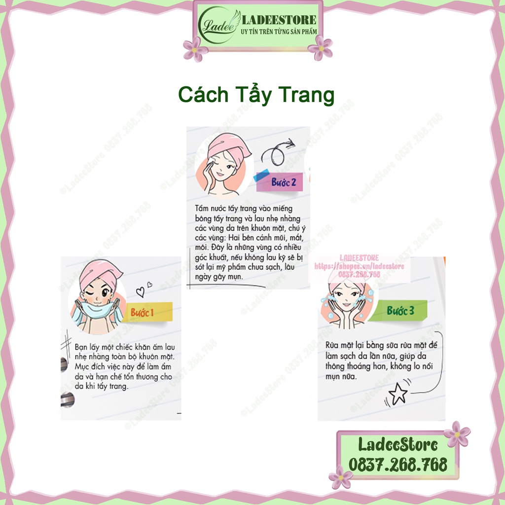 Bông Tẩy Trang 3 Lớp, Cotton Pads 222 Miếng Tẩy Trang Làm Sạch Da