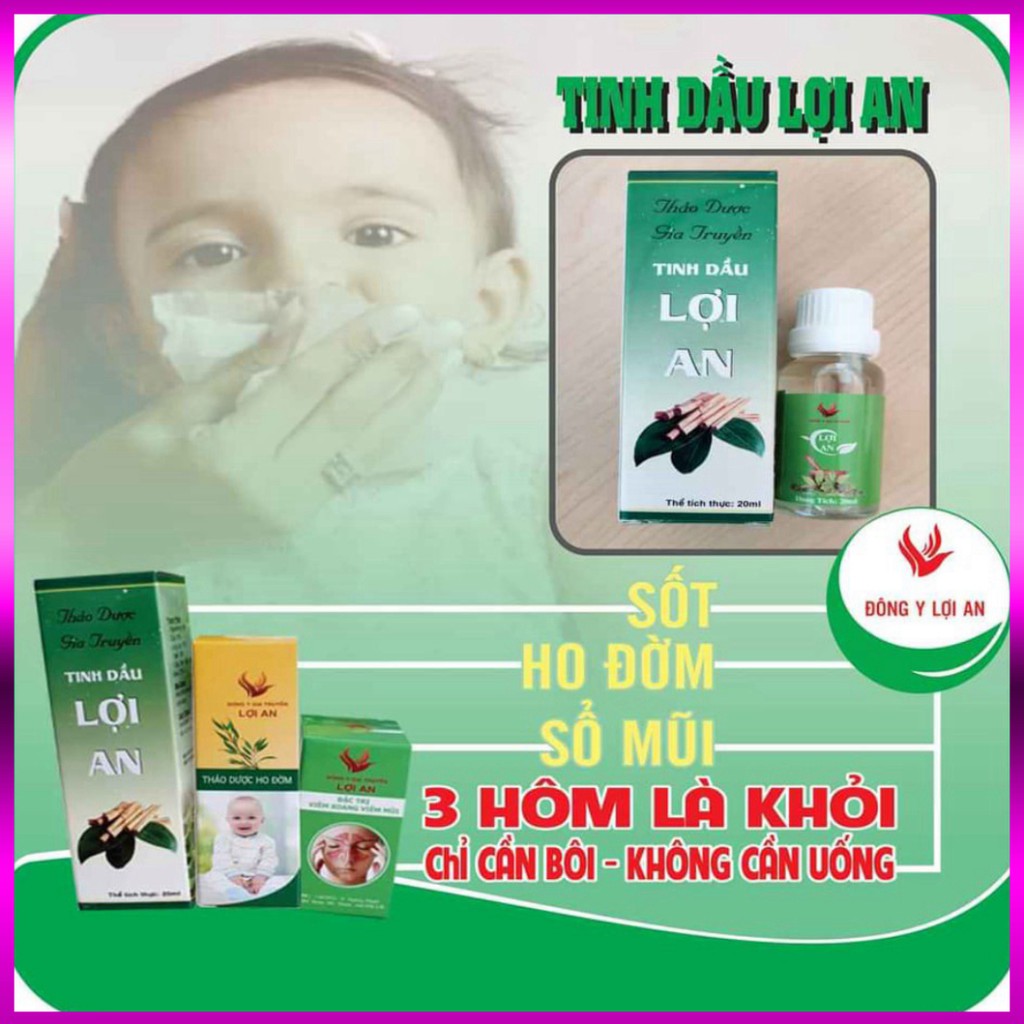 Combo Tinh dầu Lợi An lọ số 1 + lọ số 2 ( tinh dầu trầu không + tinh dầu ho đờm)