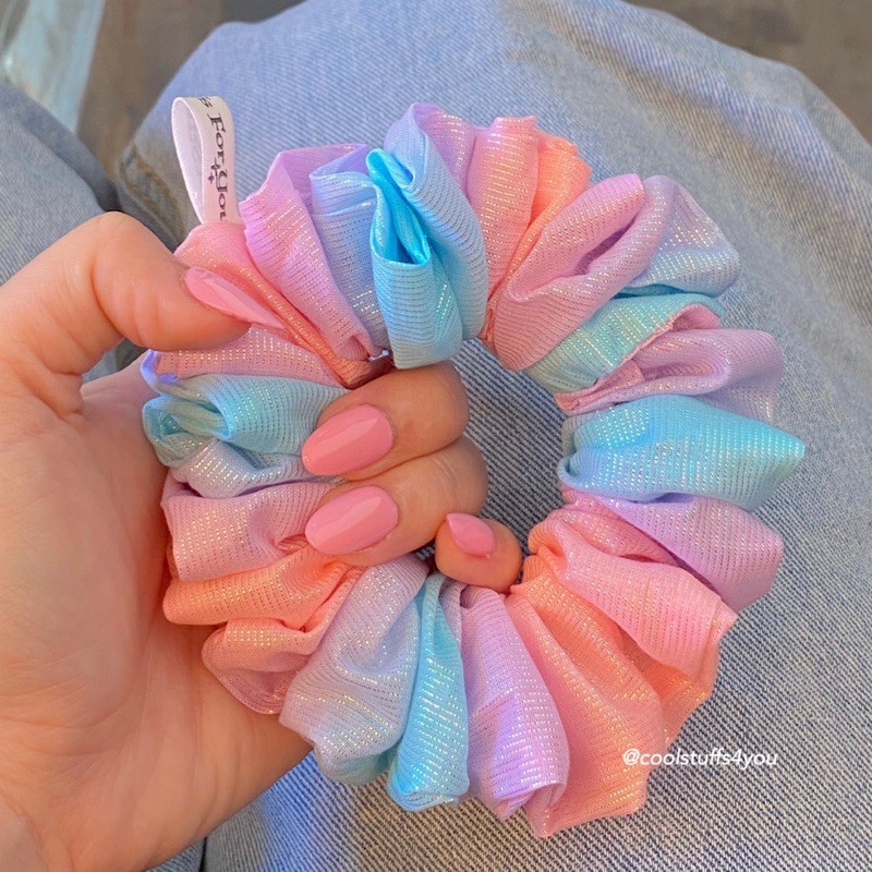 Đồ buộc tóc scrunchies loang màu Unicorn🦄