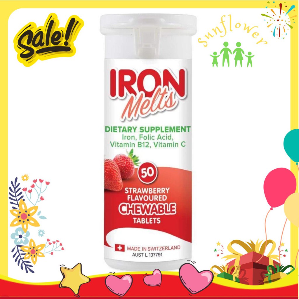 Sắt ngậm Iron Melt vị dâu Úc