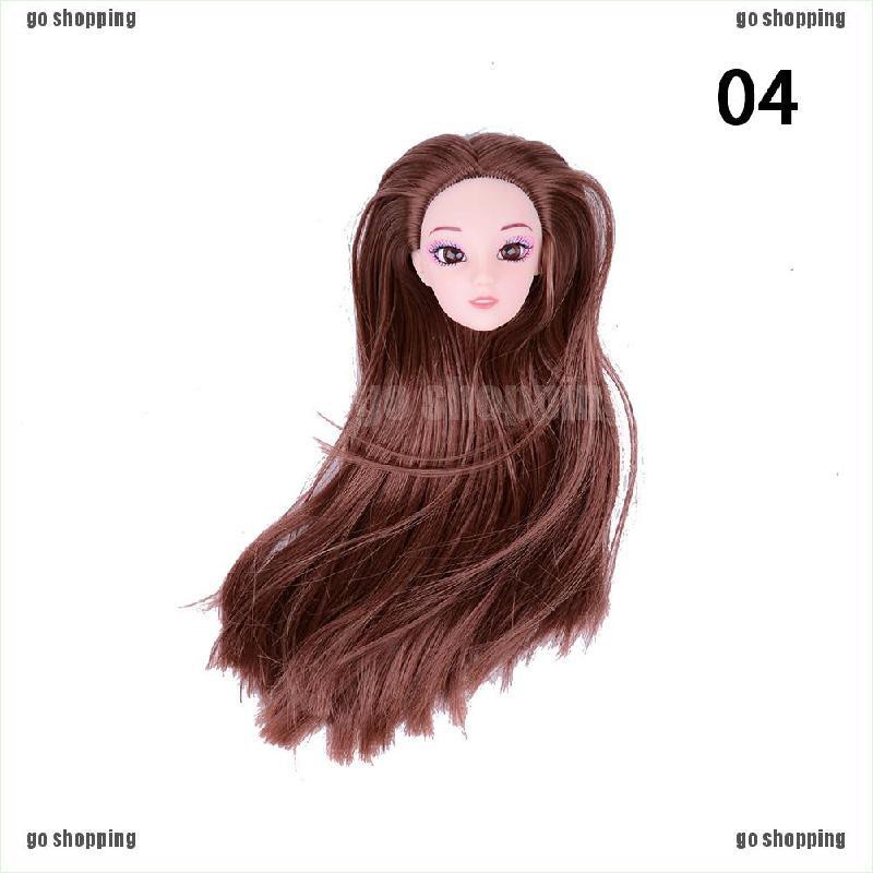 {go shopping}Quality Doll Head with Colorized straight Hair DIY Accessories For Barbie