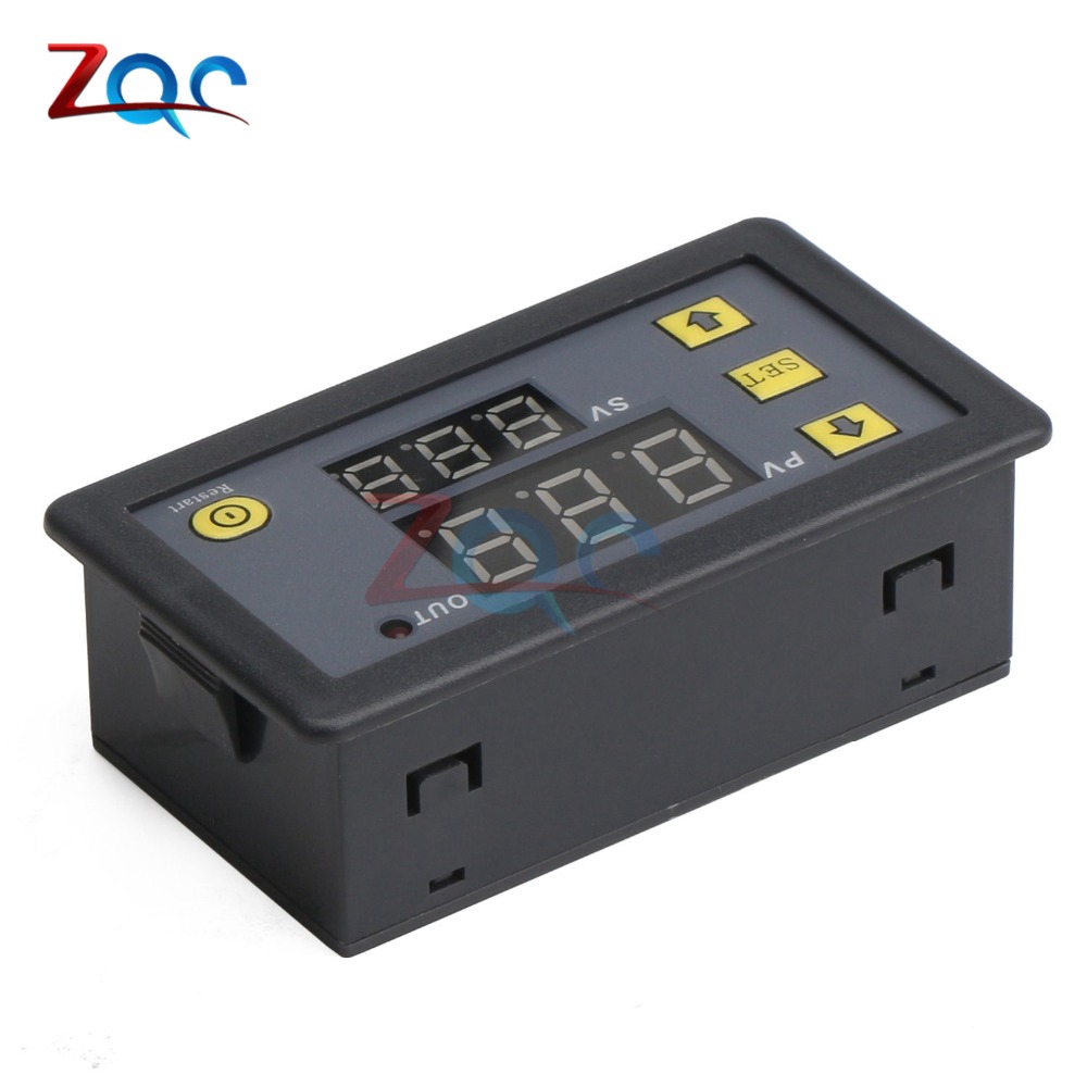 DC 12V AC 110V 220V cycle Time Timer Delay Relay LED Double Digital Display Timing Adjustable Power Supply 0-999