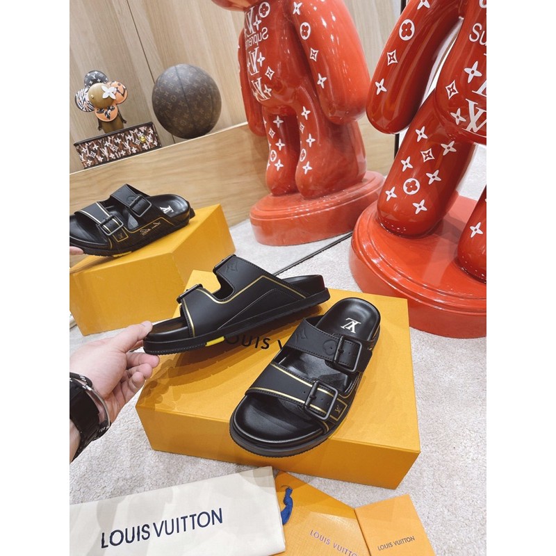 Dép da thật cao cấp LV Louis Vuitton
