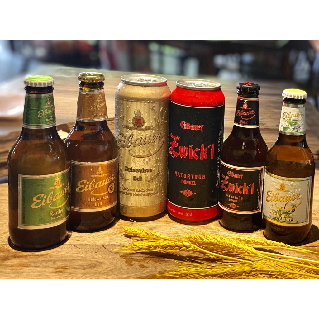 Thùng 24 Lon Bia Thầy Tu EIBAUER HEFEWEIZEN HELL 5.2% 500ml - Bia Tươi Men Sống Thượng Hạng