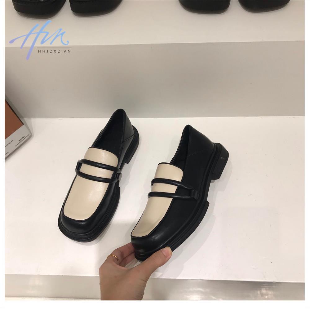 Lun Giày Lười Tăng Chiều Cao Bằng Da Mùa Hè 2021 Phong Cách Mới Cho Nữ