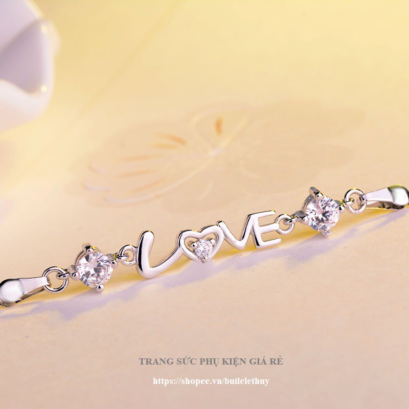 Vòng tay nữ chữ Love bạc ý 925-LT33